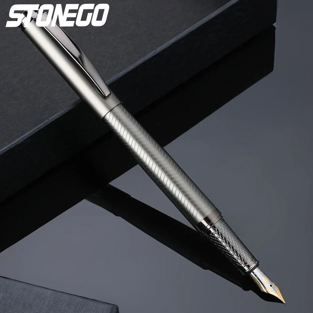 STONEGO 5 SIZE lassical Metal Black Fountain Pen Converter Calligraphy Pens for Writing Drawing Journal Business Pens: Burgundy