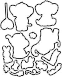 AHcraft Olifant Vrienden Stempel en Metalen Stansmessen voor Fotoalbum Decoratieve Embossing Silicone Clear Stamps winter: Dies