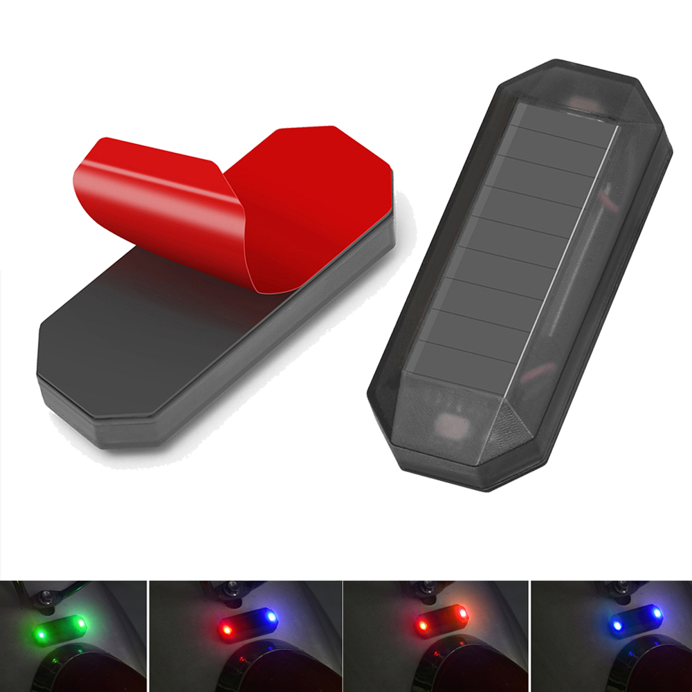 Mini led-autolampje op zonne-energie, waarschuwingslampje voor 's nachts, gesimuleerd alarm, draadloos antidiefstalwaarschuwingslampje, stroboscoop, nep-alarmlampje