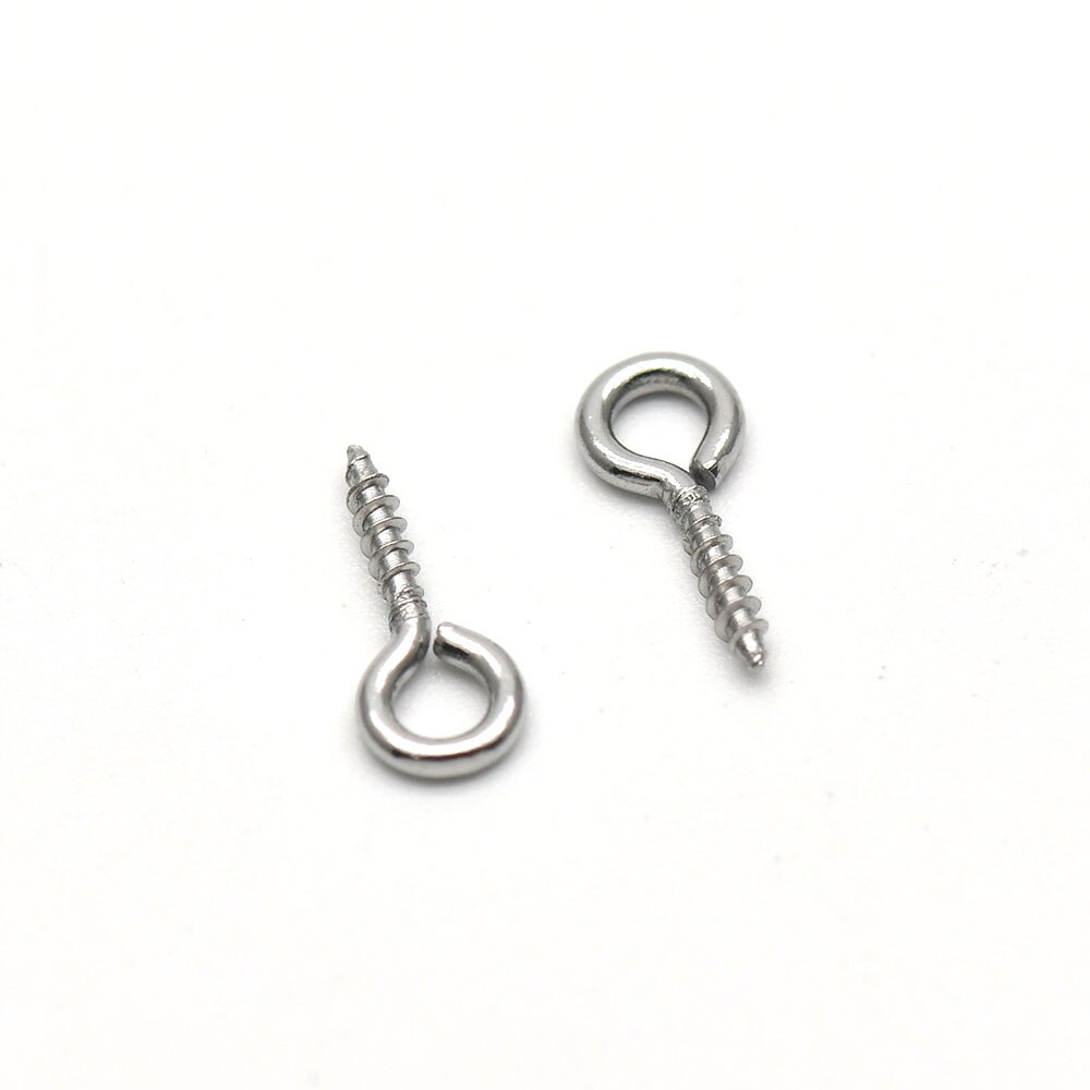 Small Screw Eyes Stainless Steel Eye Screw Hooks Self Tapping Screws Hook Ring Eyelet Hooks 100 Pcs.