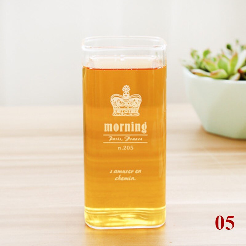 4 Pcs/lot Transparent color water glass office juice drink glass cups GLA-18: 05-4 Pcs