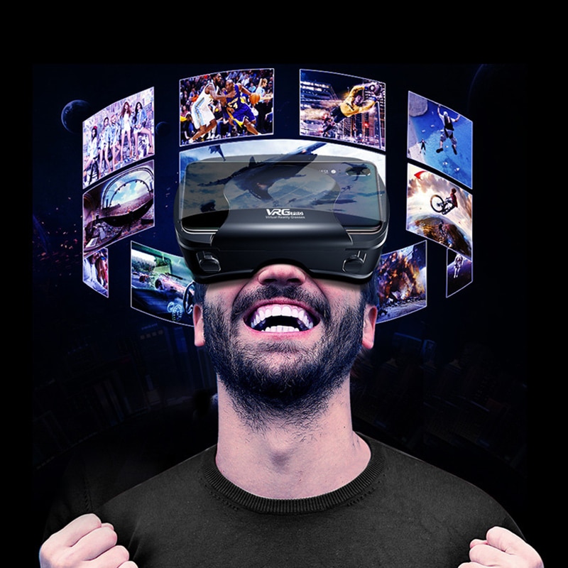 1Pc Originele Vr Virtual Reality 3D Glazen Doos Stereo Vr Google Kartonnen Headset Helm Voor Smartphone,Bluetooth Rocker