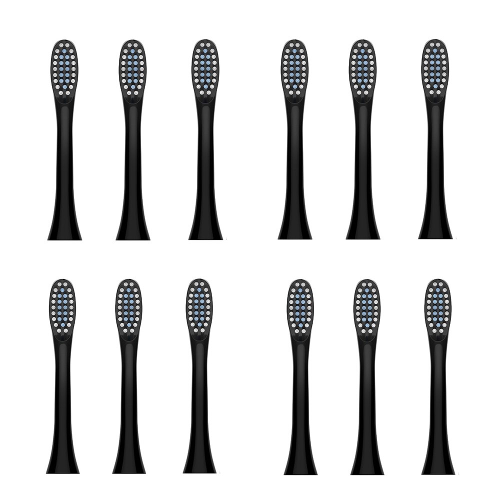 Ultrasonic Sonic Electric Toothbrush USB Rechargeable Tooth Brush Adult Electronic Washable Whitening Relax Teeth Brush: 12 Black Brush Head