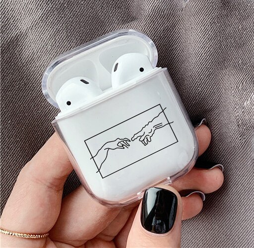 Estuche rígido con patrón de arte abstracto para Airpods Pro ESTUCHE DE LUJO transparente para auriculares Bluetooth estuche protector para fundas Air pods 3/2