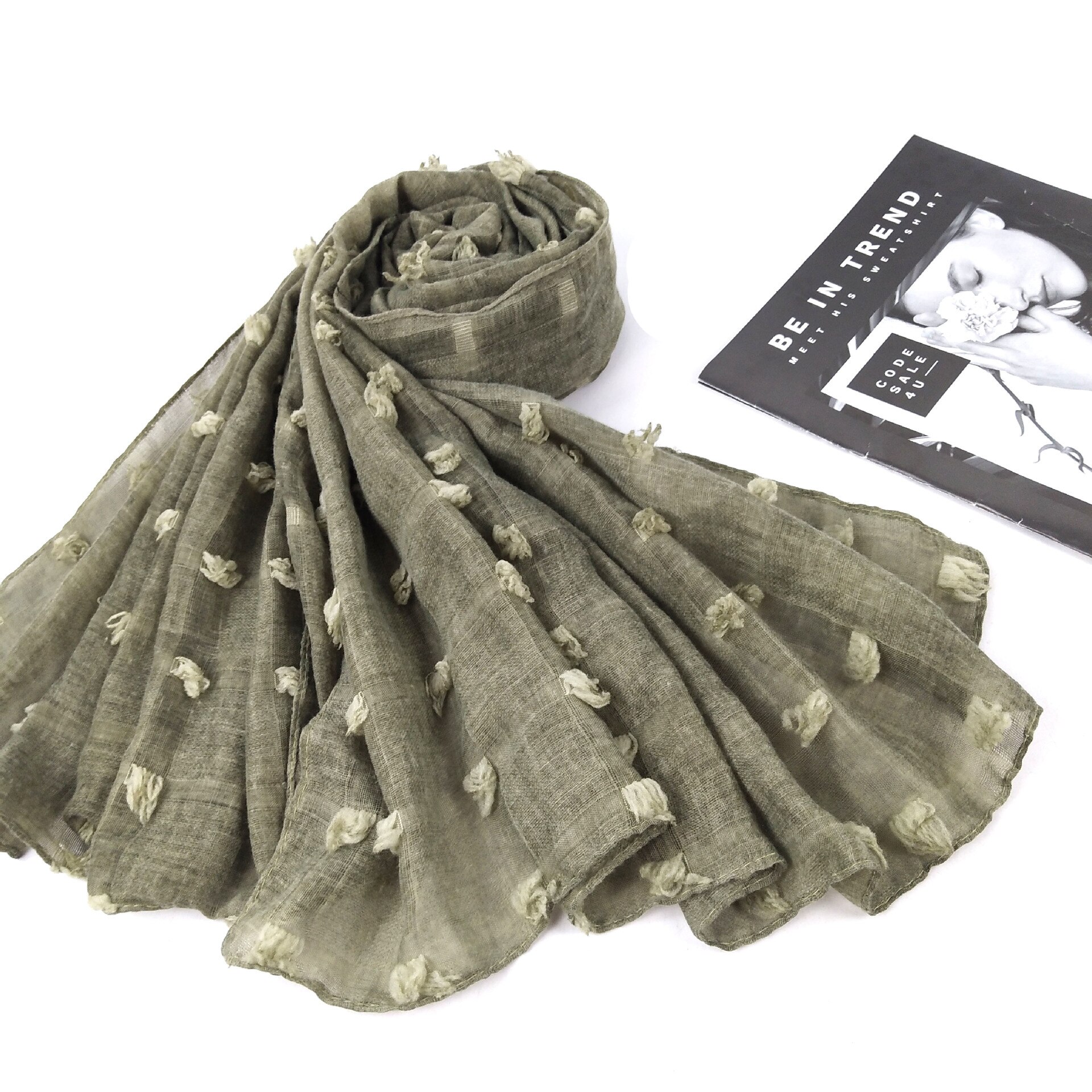 Baumwolle binden-färben Jacquard Ball Muslimischen Hijabs Kopftuch Arabischen Frauen schlicht Schals wickelt Malaysia Lange Schal Islamischen Hijab 180x90cm