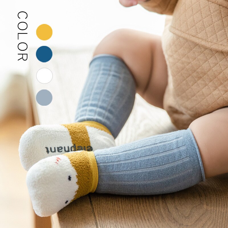 Chaussettes pour enfants, chaussettes de sol épaisses pour bébés, antidérapantes et chaudes, en Tube, pour garçons et filles, collection automne et hiver