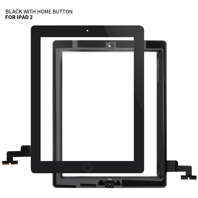 9.7 "Voor Ipad 2 IPad2 2nd A1395 A1396 A1397 Originele Lcd-scherm Touch Screen Digitizer Vergadering Voor Glas vervanging: black with butten