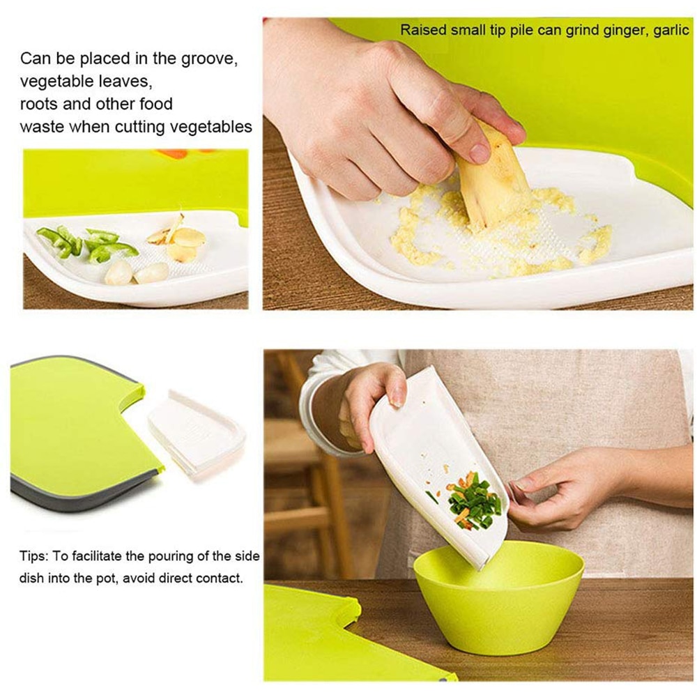Kitchen Chopping Block Vegetable Meat Cutting Board with Tray Food Grade PP Material Cutting Boards Kitchen Cutting Tools