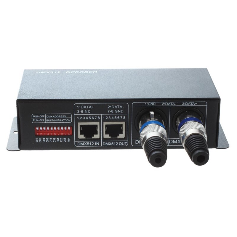 Controlador LED decodificador DMX 512, 4 canales X 8A, controlador de 4 canales, cinta LED RGBW, cc 12V-24V, 3 unidades