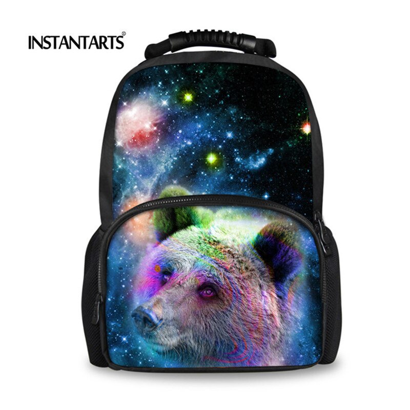 INSTANTARTS 3D Animal Wolf Lion Printing Backpack for Men Travel Laptop College Student Bagpack Universe Space Galaxy School Bag: CC3202A