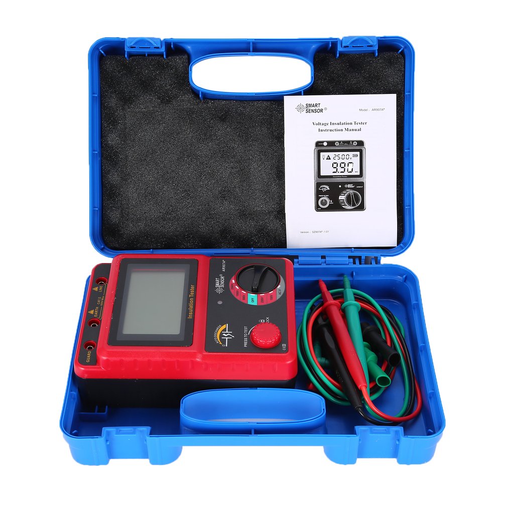 100-2500V Megger Insulation Earth Ground Resistance Tester Megohmmeter AC / DC Voltmeter Tester