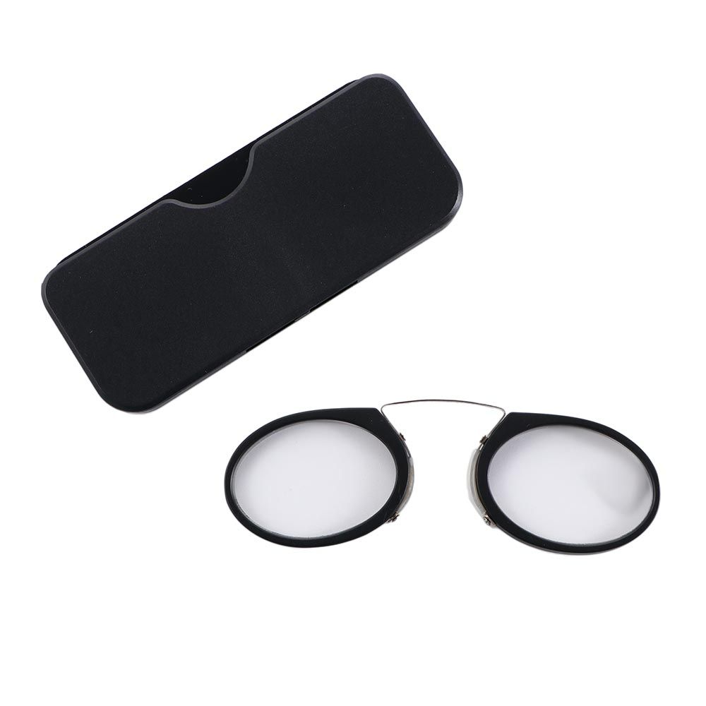 Draagbare Neus Clip Legless Presbyope Bril Leesbril Mini Vergrootglas Ultra Dunne Bril Ovaal Met Case + 10 Tot + 35