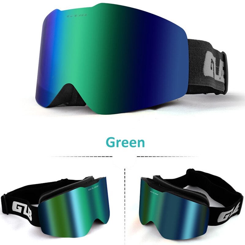 Casques de Skateboard pour hommes et femmes, pour Sports de neige, ski, intégral moulé, coupe-vent, cyclisme, pour Snowboard, motoneige, GUB 616: Green Goggles