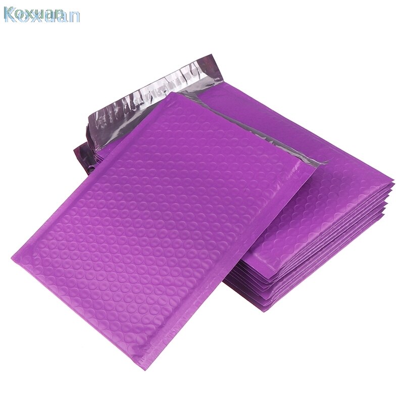 Enveloppes à bulles violettes Poly, enveloppes rembourrées auto-scellantes, sacs pour livre Magazine, courrier doublé auto-scellant 10 pièces