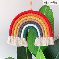 Bébé chambre décoration bricolage corde arc-en-ciel jouet tenture murale nordique tissé à la main arc-en-ciel ornements bébé chambre décor Photo accessoires: QC0061-10