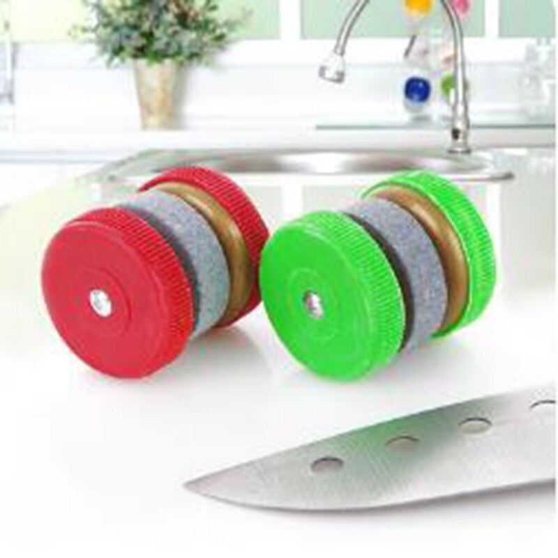 1Pc mini ostrzałka okrągła ściernice kamień robić ostrzenia gospodarstwa domowego osełka akcesoria kuchenne narzędzie knive temperówka