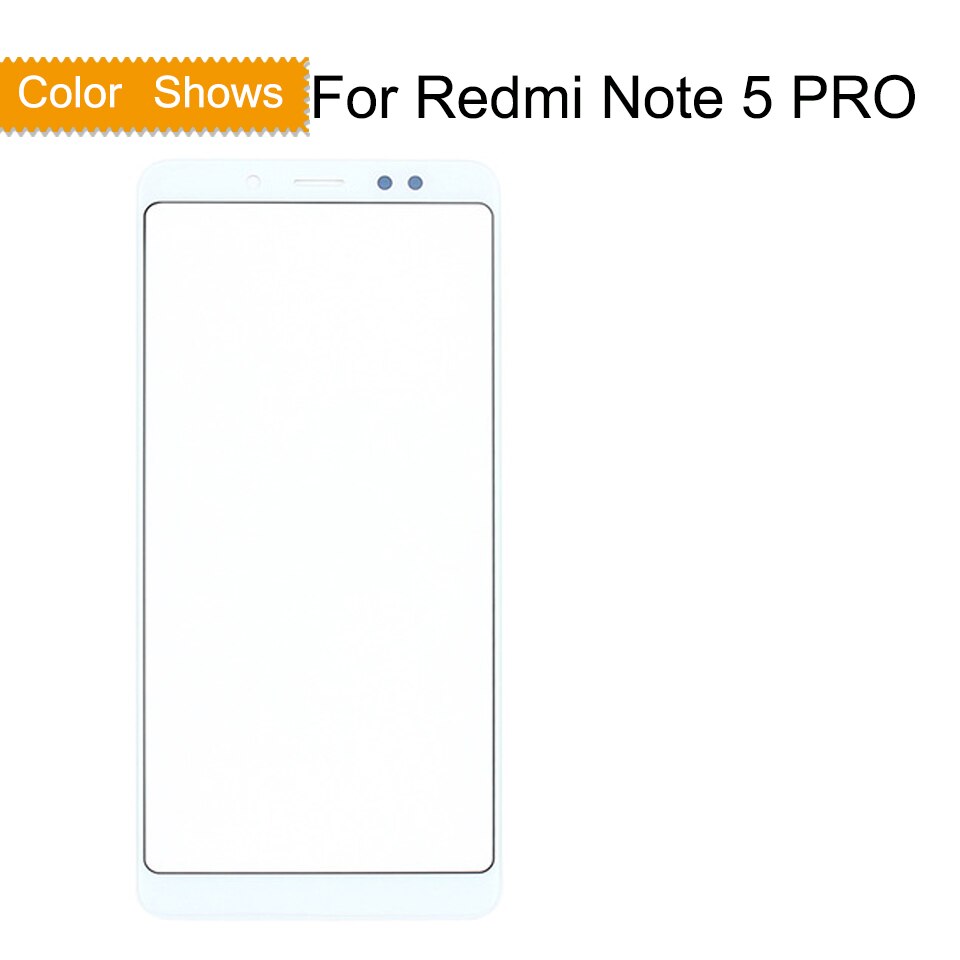 Original para xiaomi redmi nota 5 pro nota 5 note5 painel da tela de toque frontal exterior lente vidro touchscreen nenhum lcd sem digitador: 5Pro White no gift