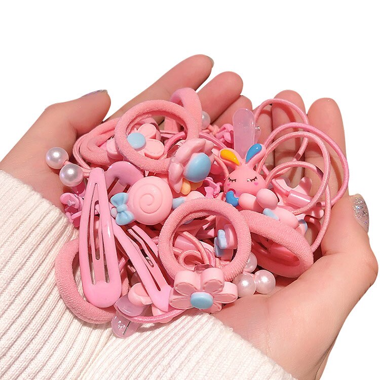 40 ou 50 pçs elástico corda anel hairband crianças doces cor de cabelo banda rabo de cavalo titular