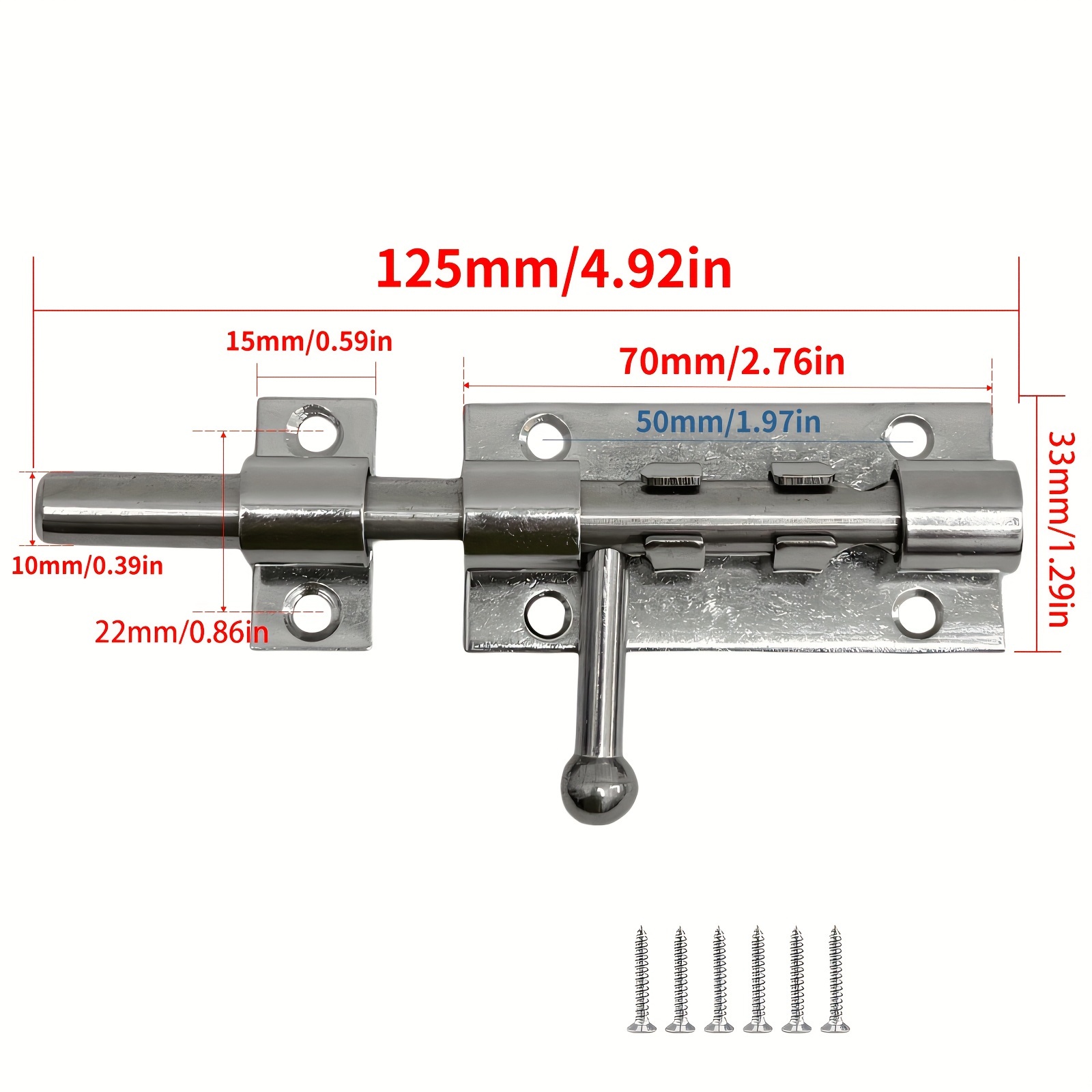 Super Protective Stainless Steel Sliding Door Lock - Thickened Pin ，Wooden fence、Shed、Courtyard Door: Greyish Brown