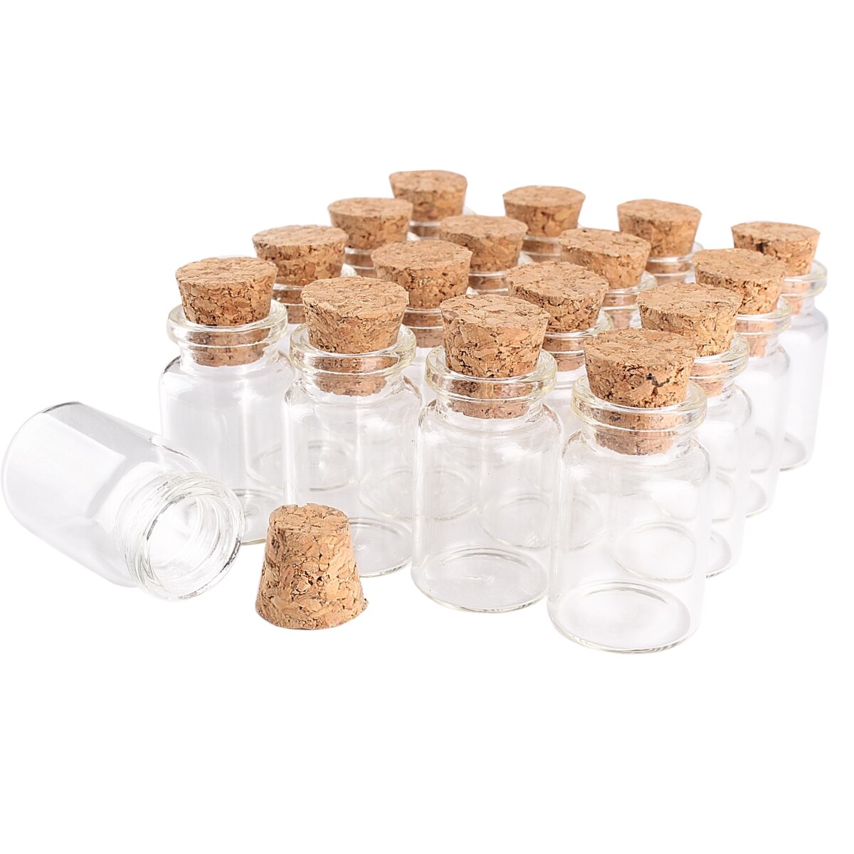 100 stuks 7ml glazen flessen met kurken stop 22*40mm kleine glazen potjes glazen flesjes voor huwelijksknutsels