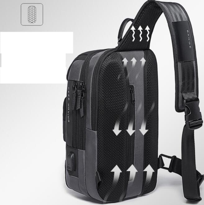 KAKA Männer Rucksack Taschen brust tasche männer Schulter taschen USB Ladung Kreuz körper Taschen Brust Pack leinwand Rucksack tasche für männer