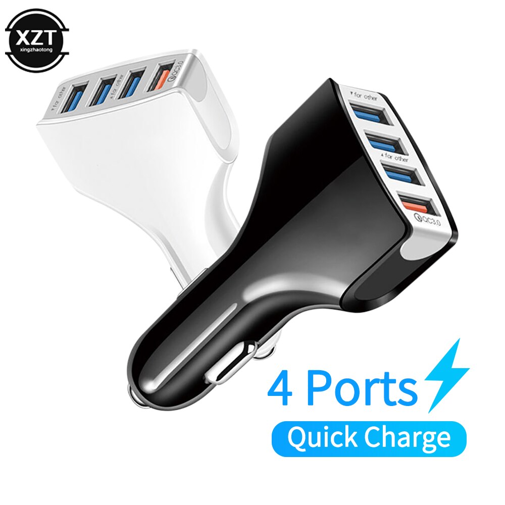NEUE Auto Ladung 4 Hafen USB Auto Ladung Schnell Ladegerät QC 3,0 praktisch Ladung Adapter Für iPhone Samsung Auto praktisch