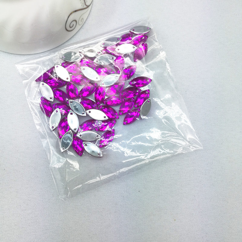 7*15mm Naaien Crystal AB Plaksteen Naai Kristallen Stenen Paard Oog Acryl Strass Voor DIY Kleding ambachten 50 st
