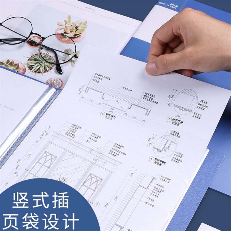 Deli 80 pages 10 pages A4 folder multi-layer information booklet office supplies file folder transparent music folder test paper