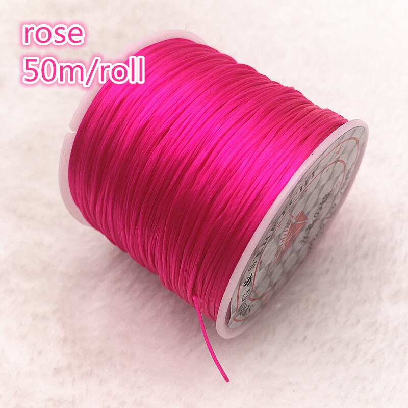 50M/Roll Flexible Elastic Crystal Line Rope Cord For Jewelry Making Beading Bracelet Wire Fishing Thread Rope Color U Pick