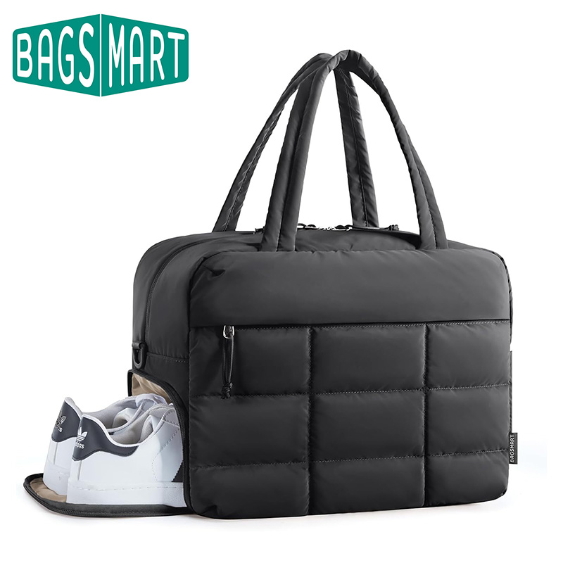 BAGSMART Reise-Seesack, kleine Sporttasche, Puffer-Tragetasche, Weekender-Taschen für Damen, zum Tragen über Nacht, persönlicher Gegenstand, Reisetasche für Reisen