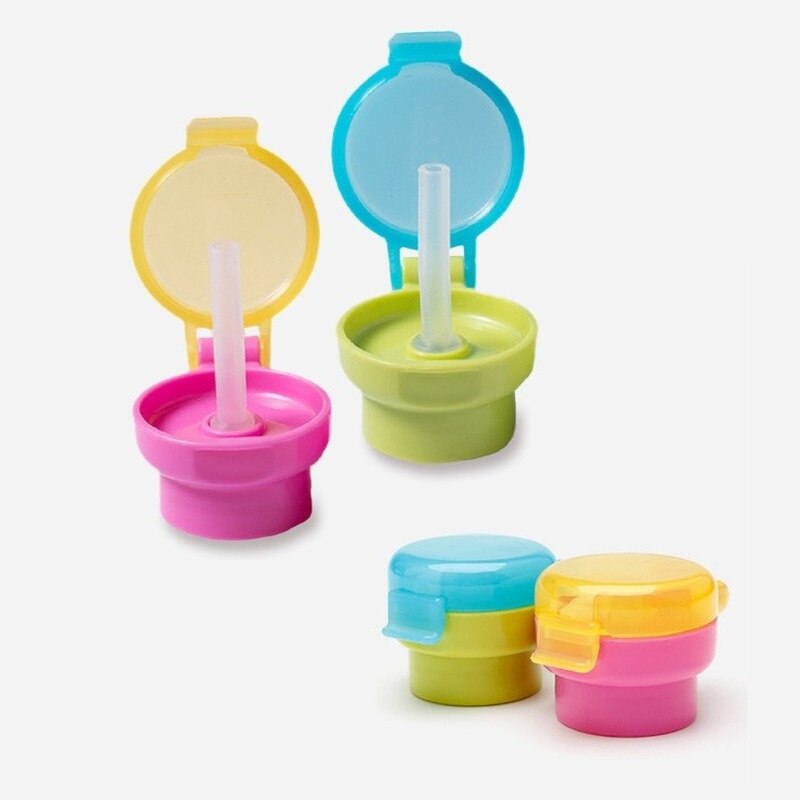 Adaptateur de bouteille d&#39;eau Portable anti-déversement, capuchon avec Tube, couvercle de paille pour bébé enfant, hygiène facile, distributeur de boissons