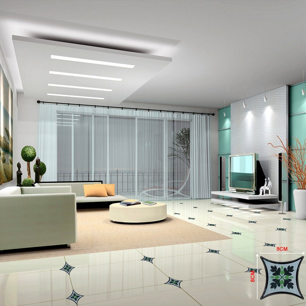 EasyTiles Floor Stickers Self Adhesive 3D Ceramic Decals Peel And Stick Wall Decor Sticker for Living Room Bathroom - 10 Sheets