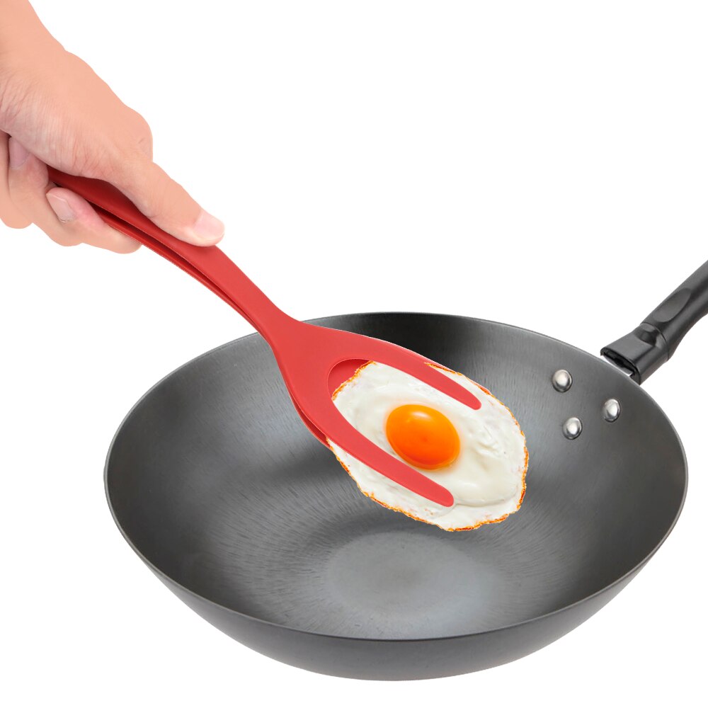 Hilife silikone multifunktion non-stick stegt æg drejere stegning æg spatel redskaber pizza bøf flip skovl 2 in 1