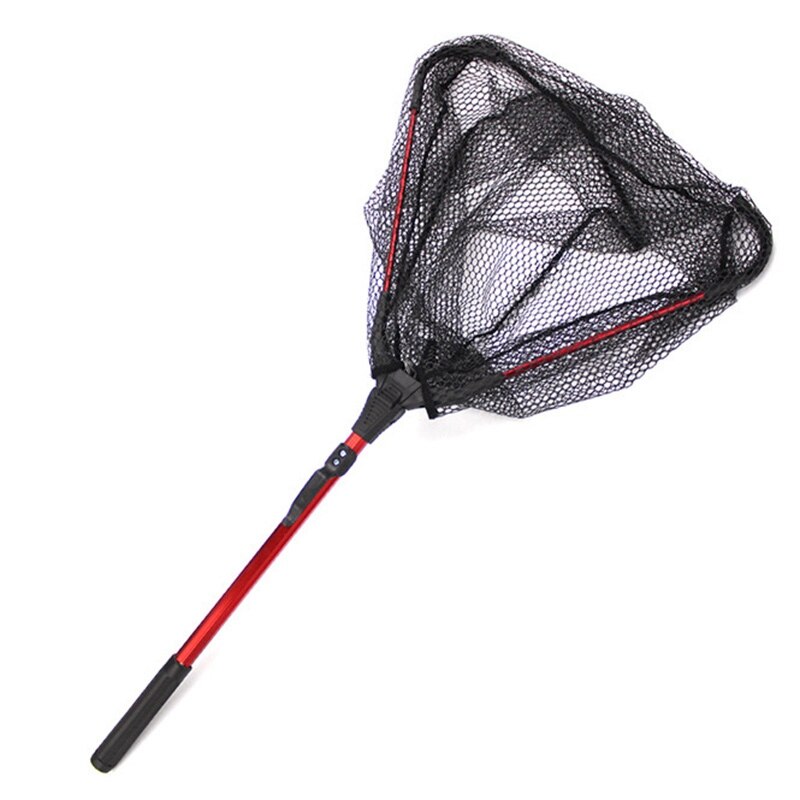 Portable Triple-cornered Fishing Net, Aluminum Alloy Foldable Rod Nylon Hand Net Catch Fish Tackle Accessories: Default Title