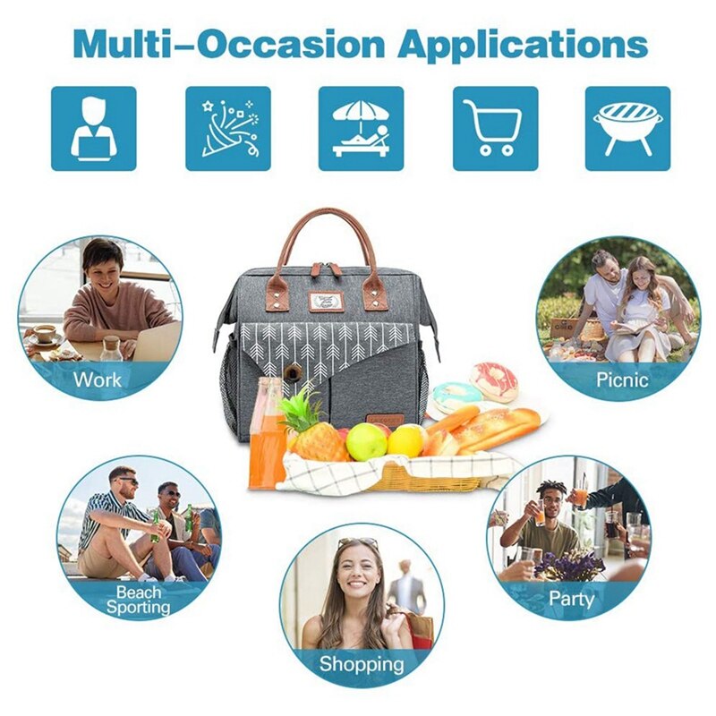 Lekebaby – sac à Lunch isotherme pour femmes, boîte à Lunch étanche à grande ouverture, sac isotherme réutilisable pour le travail des adultes