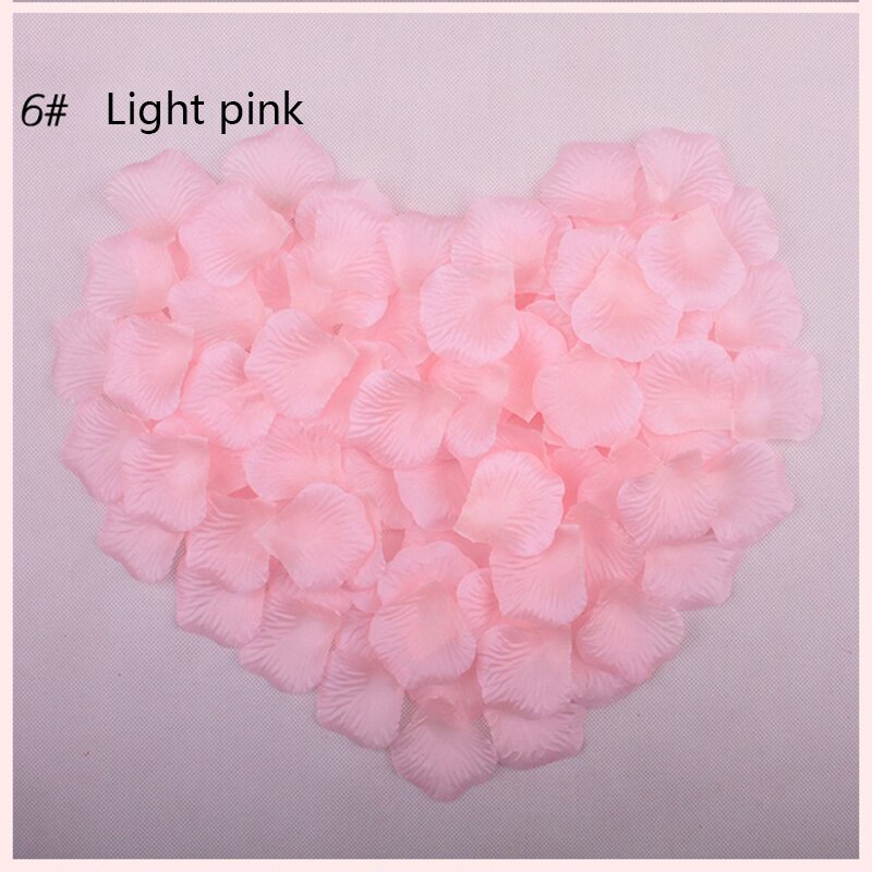 Simulation de mariage 100 pièces * 6 pétales de rose, scène de mariage, disposition de la salle de mariage, décoration en tissu soie, pétales de rose: 6