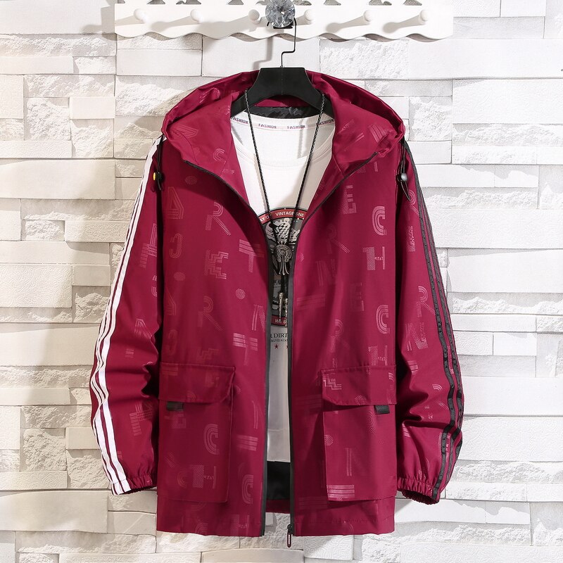 Plus size 10xl 9xl 8xl 7xl forår efterår herretøj afslappet løst streetwear bomber sort jakke: Rød / 10xl