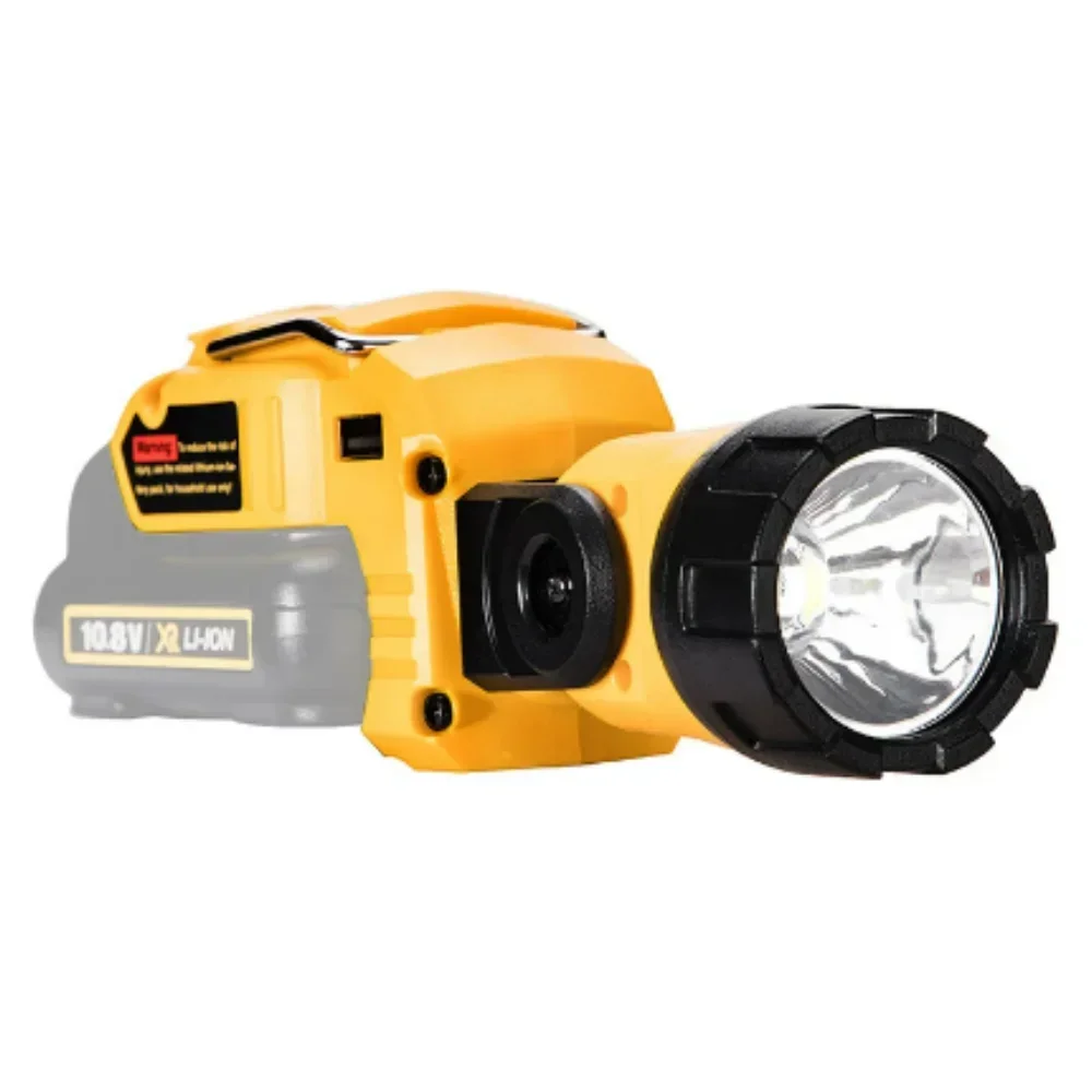 Voor Dewalt 10.8 V-12 V Li-Ion Batterij DCB124 DCB120 DCB123 Oplaadbare Draaibare Zaklamp Lampen Outdoor Zaklamp LED werklamp: Default Title
