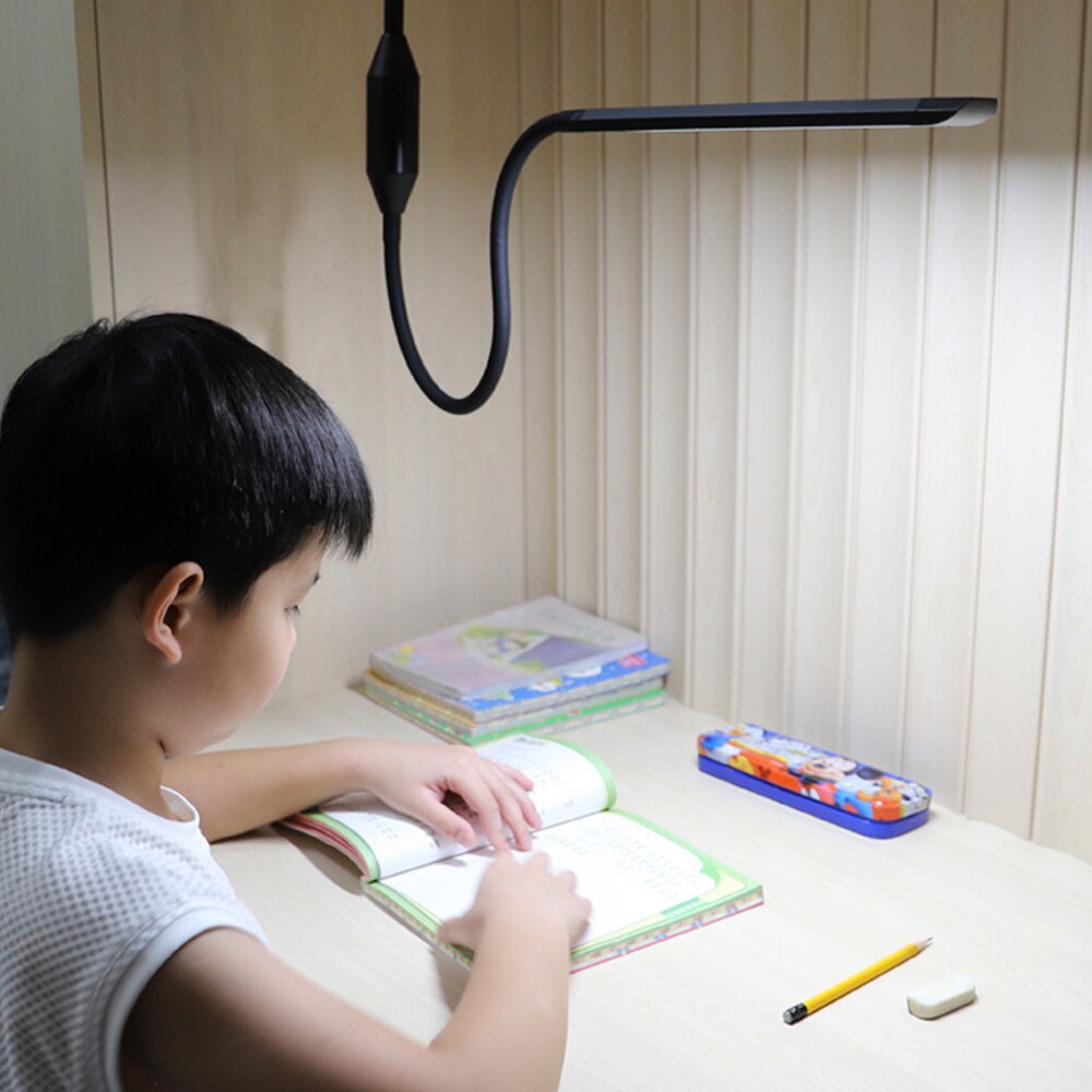 Led Desk Lamp Eye-protected Lamp Extra Long Arm Table Lamp Clip OfficeRemote Control For Bedroom Led Light 5-Level Brightness