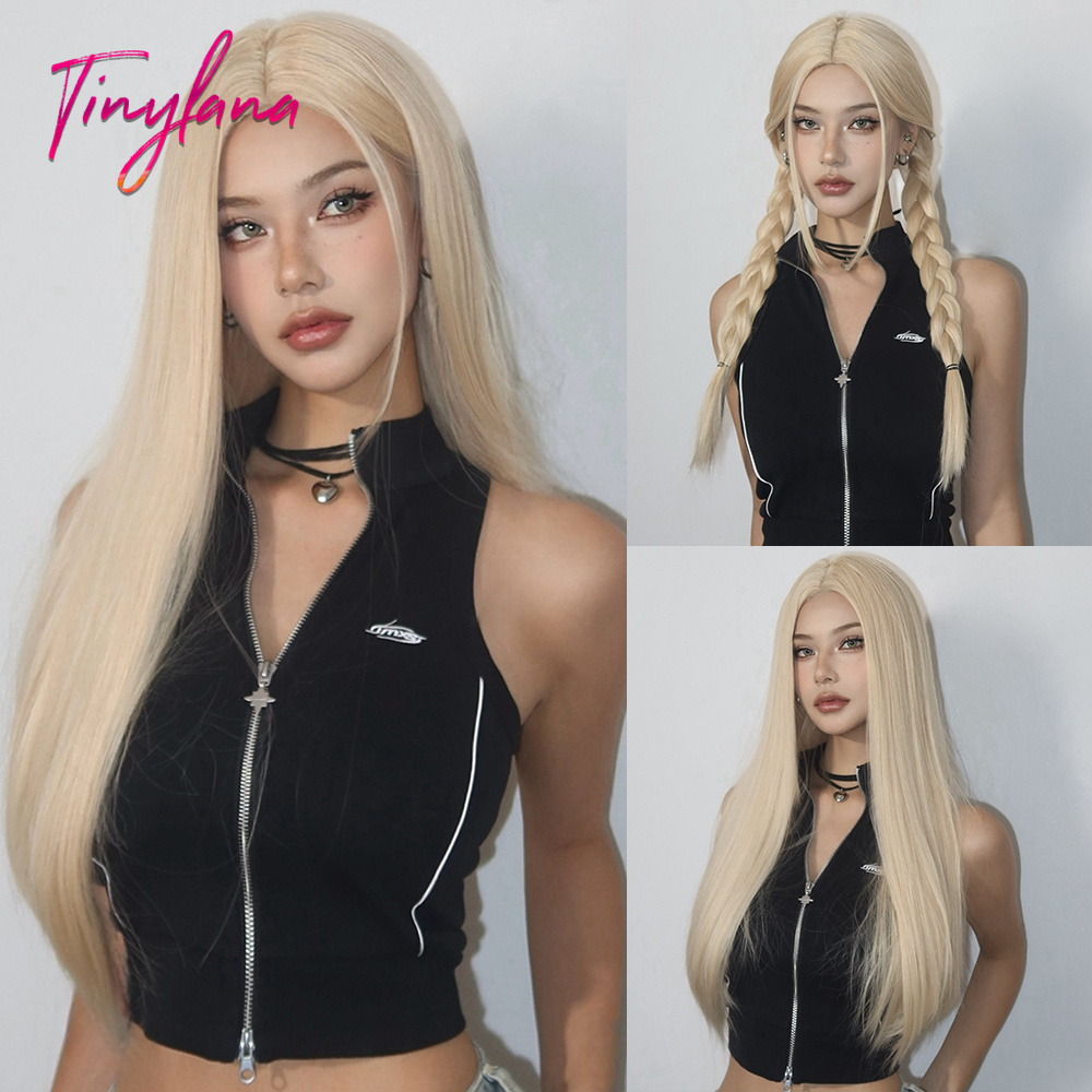 Pelucas sintéticas largas y rectas de color gris ceniza plateada, Cosplay de Lolita, pelo Natural con flequillo para mujeres blancas, diaria, resistente al calor: #31