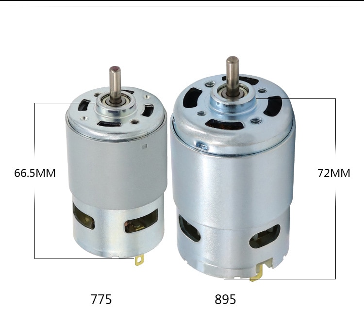 775 Upgrade 895 Double Shaft Motor High Power 12V24V DC High Torque Motor Double Ball Bearing High Speed