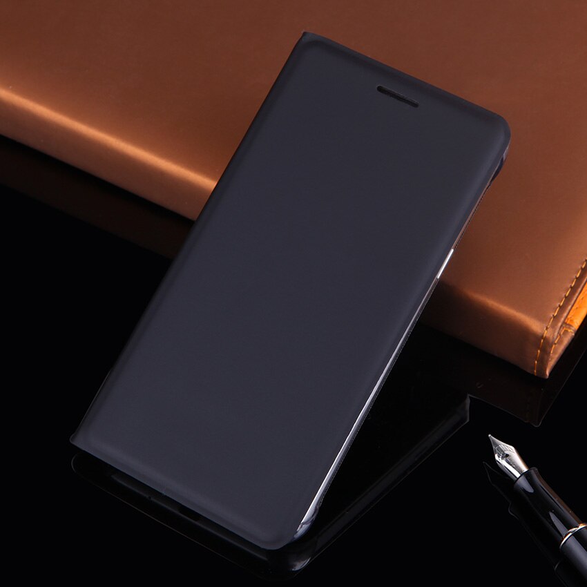 Flip Cover Wallet Leather Phone Case For Samsung Galaxy J3 GalaxyJ3 J 3 SM J320 J320F J320H J320FN SM-J320F SM-J320FN: Black