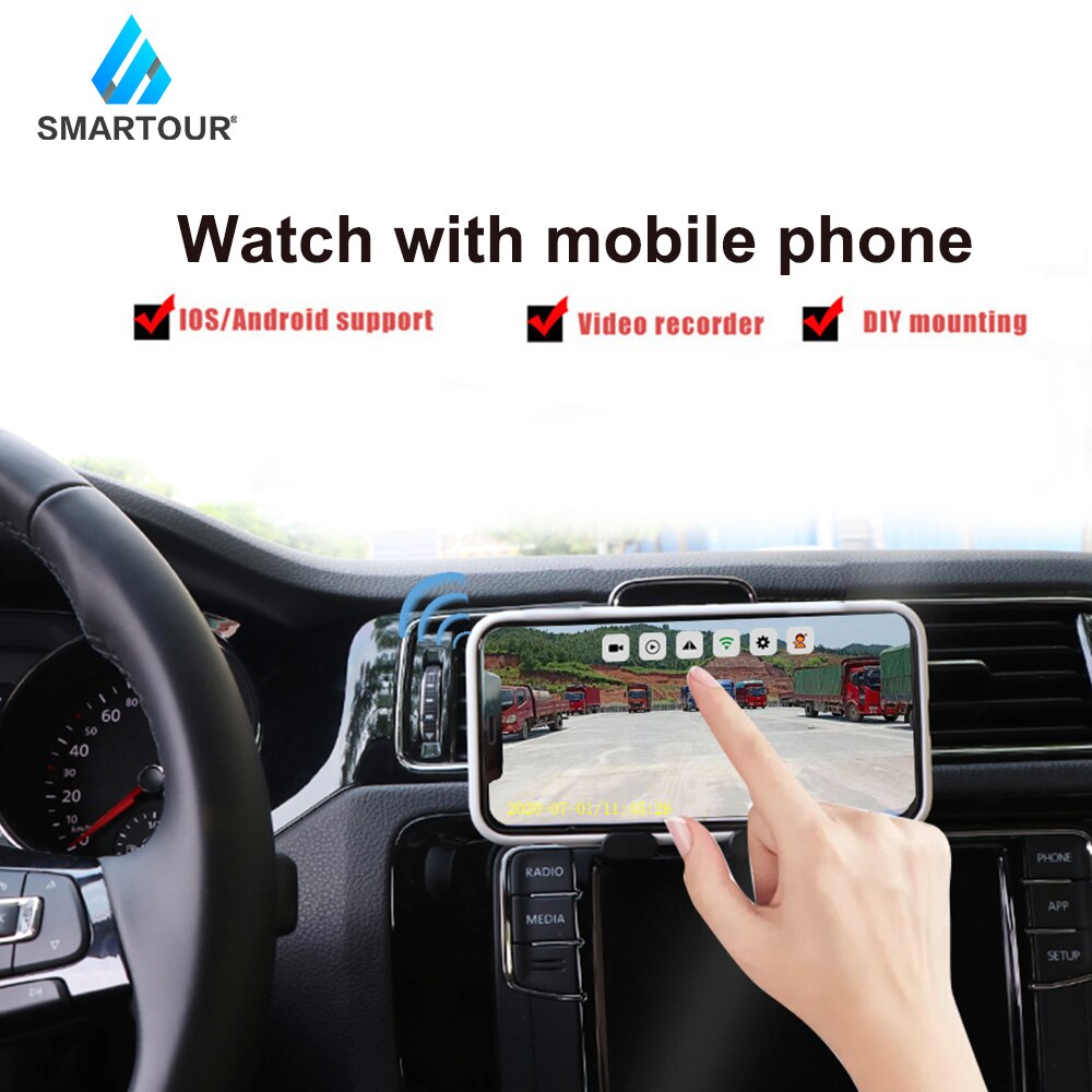Smartour wifi back -up backup kamera för buss husvagn lastbil släpvagn bil stöd för iphone och android backkamera