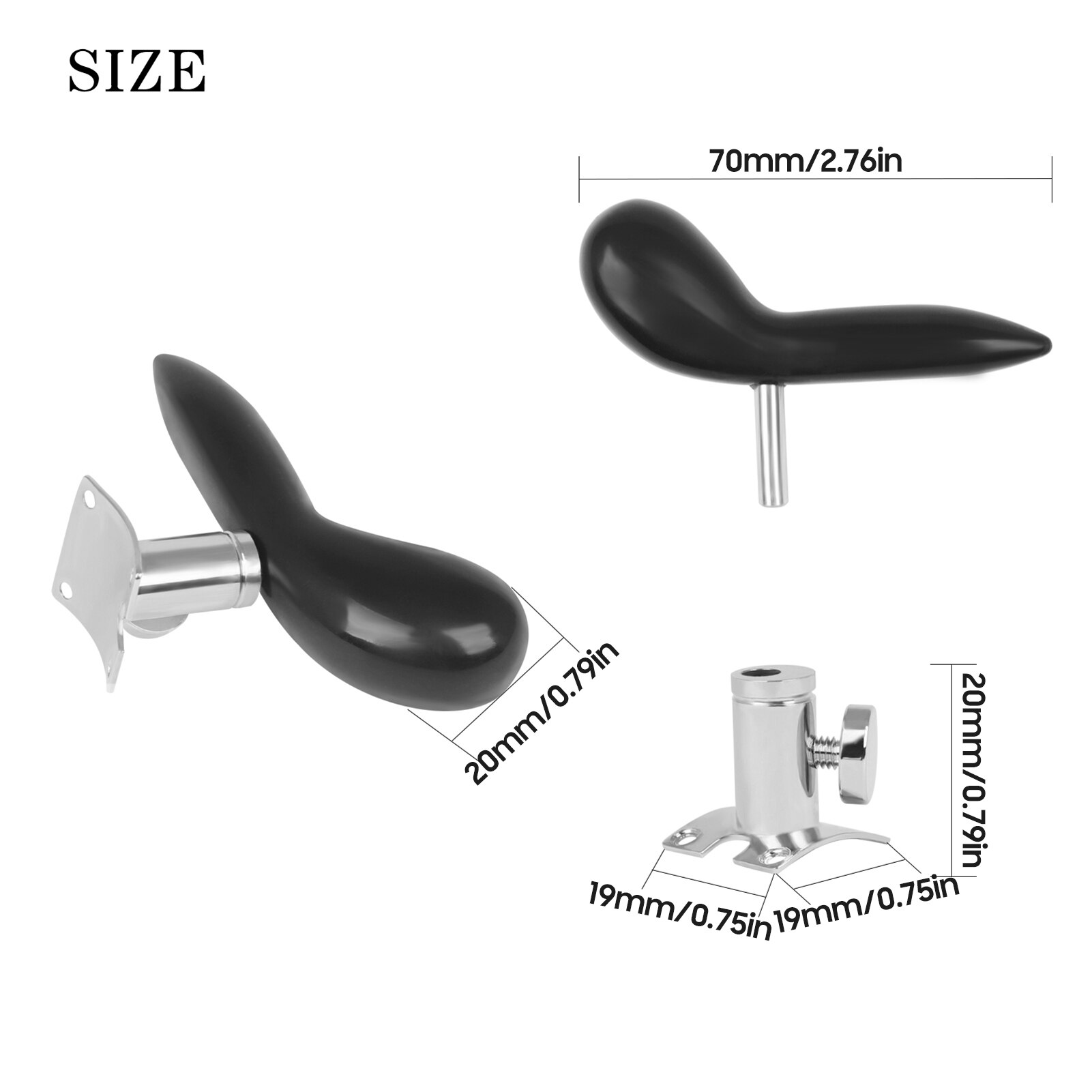 Bassoon hand saddle rest, thumb rest for bassoon hand holder, thickened arc finger rest with metal base & 4 screws