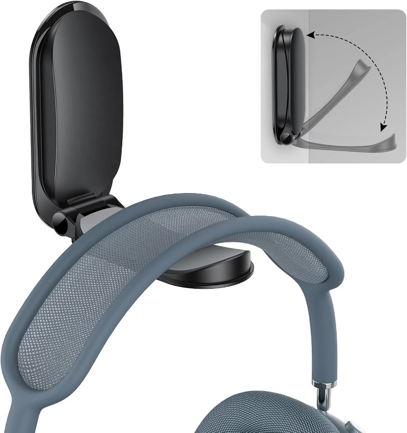 Magnetic Headphone Stand for Gaming Headphones Space Saving Organizer Under Desk Mount No Tools Installation Headset Hanger