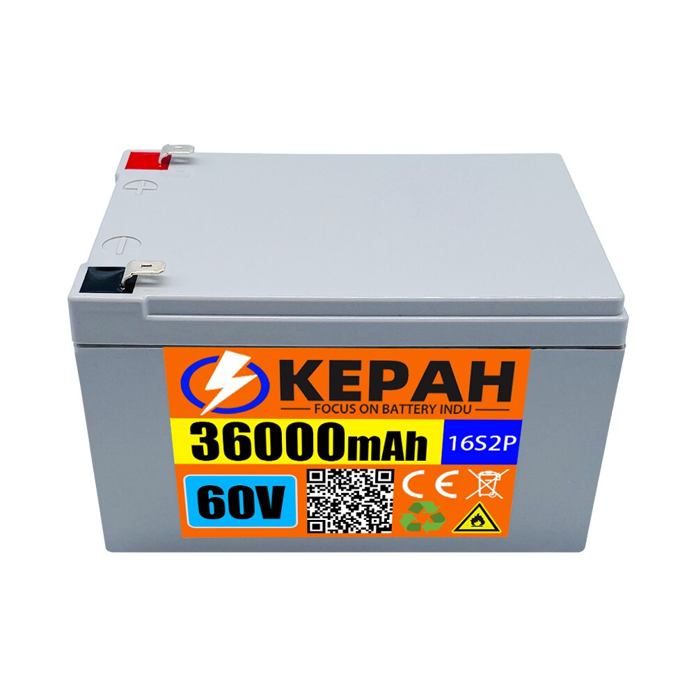 60V 16S2P 36Ah 18650 Lithium-ionen Akku 67,2 V 36000mAh EBike Elektrische Fahrrad Roller Verschiedene Ausrüstung Batterie