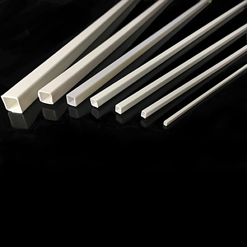 10Pcs Abs Wit Plastic Mal Buis Holle Vierkante 3Mm/5Mm/6Mm/8Mm/25Cm Lange Building Zand Tafel Model Diy Materia