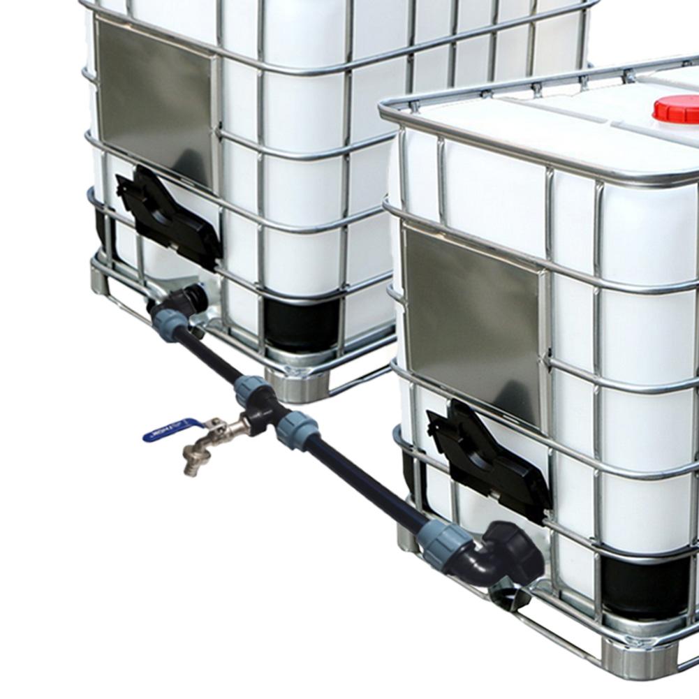 Ibc-tankkraanadapter ibc-tankschroefkraan met 1 buis en 2 gebogen aansluitingen wateraansluiting voor irrigatie in de tuin