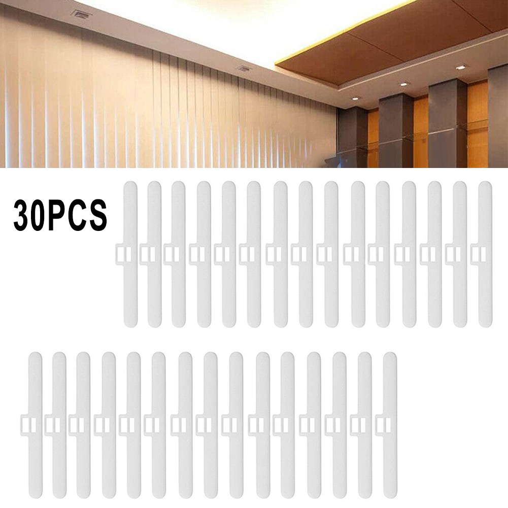 30Stck 89mm vertikale obere blind KleiderbüGel Lamellen Header Klinge Vorhang Zubehör KleiderbüGel Doppel See für Heimat Schlafzimmer Büro Vorhänge