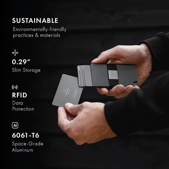 Men Aluminum Cardholder Wallet RFID Blocking Layer Slim Minimalist Card Holder Clip Protect Card Storage Capacity Box